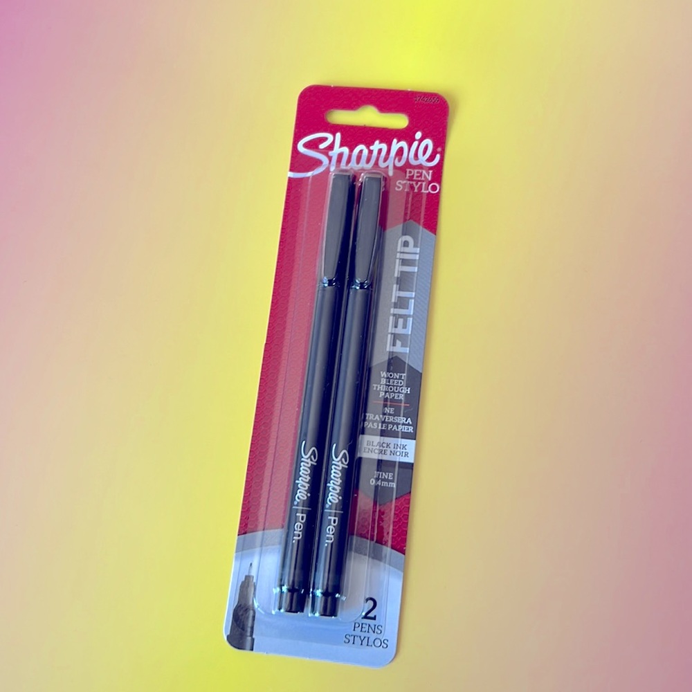2 pcs Sharpie Pen Stylo 0.4mm Fine Point